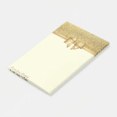 Elegante stijlvolle strik, goud glitters post-it® notes (Schuin)