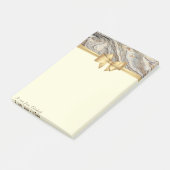 Elegante stijlvolle strik met marmer textuur post-it® notes (Schuin)