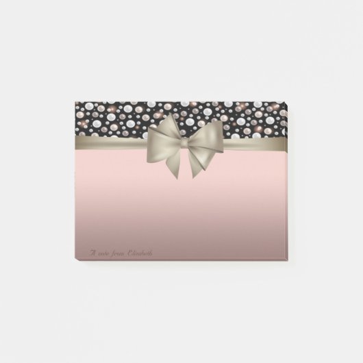 Elegante stijlvolle strik met polka stippen post-it® notes (Voorkant)