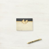 Elegante stijlvolle strik zwart damast post-it® notes (Op bureau)