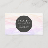 Elegante stijlvolle textuur pastel zwart schoonhei kortingskaartje (Voorkant)