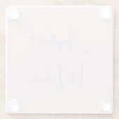 Elegante stijlvolle trendy handschrift scriptnaam glazen onderzetter (Achterkant)
