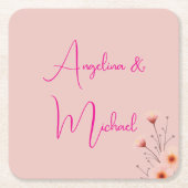 Elegante stijlvolle trendy handschrift scriptnaam kartonnen onderzetters (Voorkant)