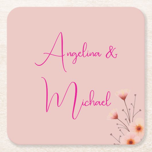 Elegante stijlvolle trendy handschrift scriptnaam kartonnen onderzetters (Voorkant)