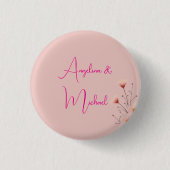 Elegante stijlvolle trendy handschrift scriptnaam ronde button 3,2 cm (Voorkant)