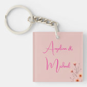 Elegante stijlvolle trendy handschrift scriptnaam sleutelhanger (voorkant)