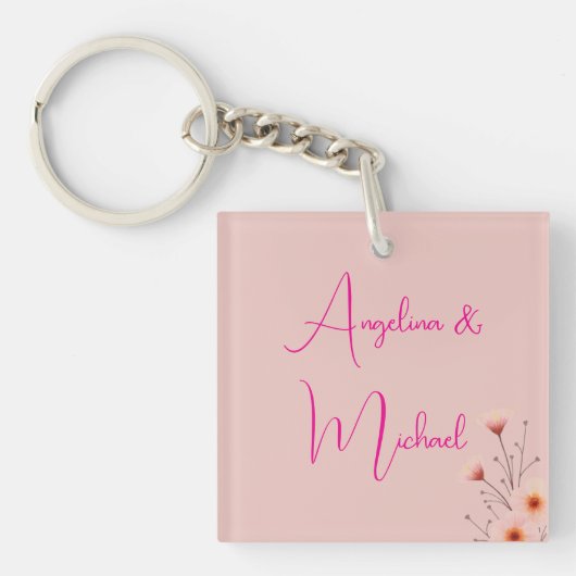 Elegante stijlvolle trendy handschrift scriptnaam sleutelhanger (voorkant)