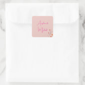 Elegante stijlvolle trendy handschrift scriptnaam vierkante sticker (Tas)