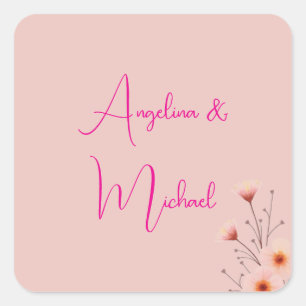 Elegante stijlvolle trendy handschrift scriptnaam vierkante sticker