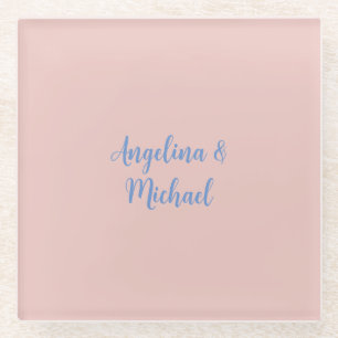 Elegante stijlvolle trendy unieke namen kalligrafi glazen onderzetter