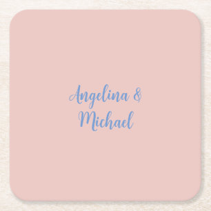 Elegante stijlvolle trendy unieke namen kalligrafi kartonnen onderzetters