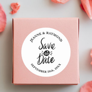 Elegante Stijlvolle Trouwdag Save the date Ronde Sticker