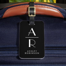 Elegante stijlvolle twee monogram Initiaal zwart