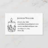 Elegante stijlvolle typografie kaarsenmaker Minima Visitekaartje (Achterkant)