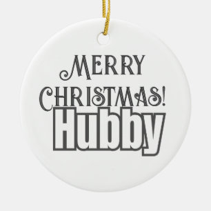 Elegante stijlvolle typografie Merry Christmas Hub Keramisch Ornament