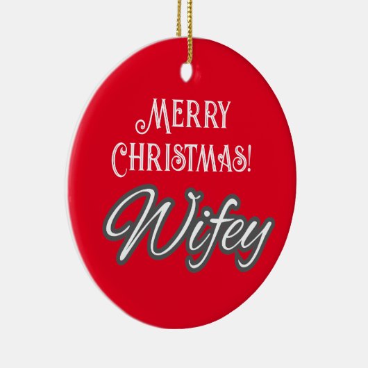 Elegante Stijlvolle Typografie Vrolijk Kerstfeest  Keramisch Ornament (Rechts)