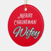 Elegante Stijlvolle Typografie Vrolijk Kerstfeest  Keramisch Ornament (Links)