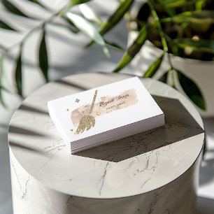 Elegante stijlvolle verfstreek gouden glans bezem visitekaartje