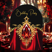 Elegante Stijlvolle Verjaardag Regal Red Gold Jewe Kaart