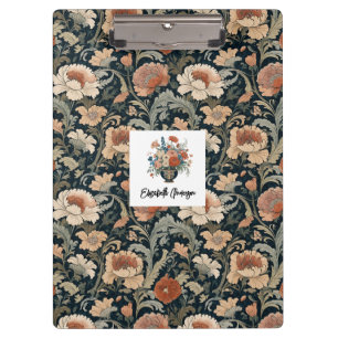 Elegante stijlvolle vintage donkere bloem persoonl klembord