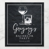 Elegante stijlvolle vrijgezellenfeest wijn etiket (Enkel label)