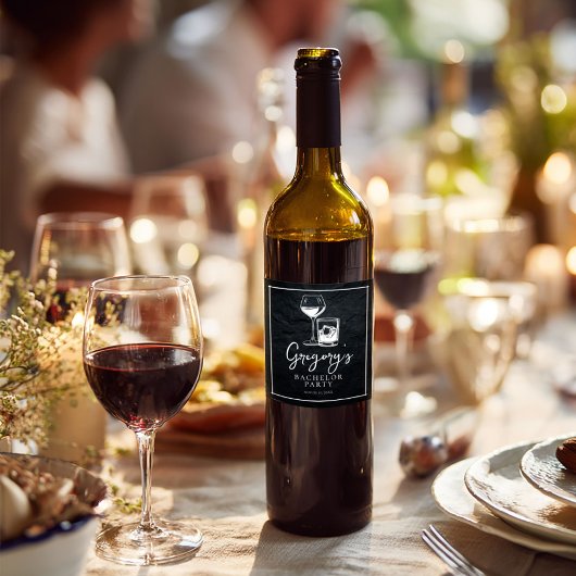 Elegante stijlvolle vrijgezellenfeest wijn etiket