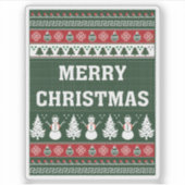 Elegante stijlvolle vrolijk kerstfeest sticker (Voorkant)