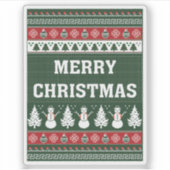 Elegante stijlvolle vrolijke kerst sticker (Voorkant)