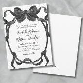Elegante stijlvolle Waterverf Black Bow Wedding Kaart