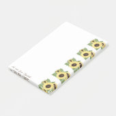 Elegante stijlvolle waterverf zonnebloemen post-it® notes (Schuin)