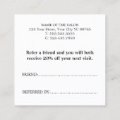 Elegante stijlvolle White Rose Golden Heart Beauty Aanbevelingskaartje (Achterkant)