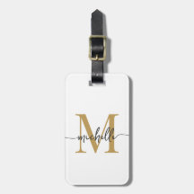 Elegante stijlvolle witte gouden monogram initiaal