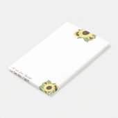 Elegante stijlvolle zonnebloemen post-it® notes (Schuin)