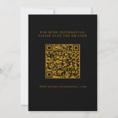 Elegante stijlvolle zwart en goud QR code bruiloft Save The Date (Achterkant)
