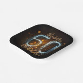 Elegante Stijlvolle Zwart Goud Mozaïek 60e Verjaar Papieren Bordje (Gebogen)