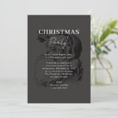 Elegante stijlvolle zwarte kerstkerstfeest kaart (Staand voorkant)