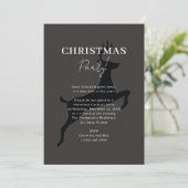 Elegante stijlvolle zwarte Kerstmis rendier kerstf Kaart (Staand voorkant)