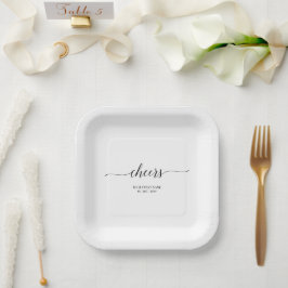 Elegante stijlvolle zwarte lettertype Cheers evene Papieren Bordje