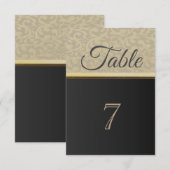 Elegante stijlvolle zwarte tafelkaart kaart (Voorkant / Achterkant)