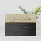 Elegante Stijlvolle Zwarte Trouw Save the date (Staand voorkant)