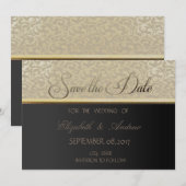 Elegante Stijlvolle Zwarte Trouw Save the date (Voorkant / Achterkant)