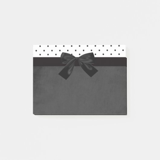 Elegante stijlvolle zwarte, witte polka stippen - post-it® notes (Voorkant)
