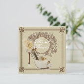 Elegante  Stiletto Bruids Douche Uitnodiging (Staand voorkant)