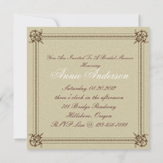 Elegante  Stiletto Bruids Douche Uitnodiging (Achterkant)