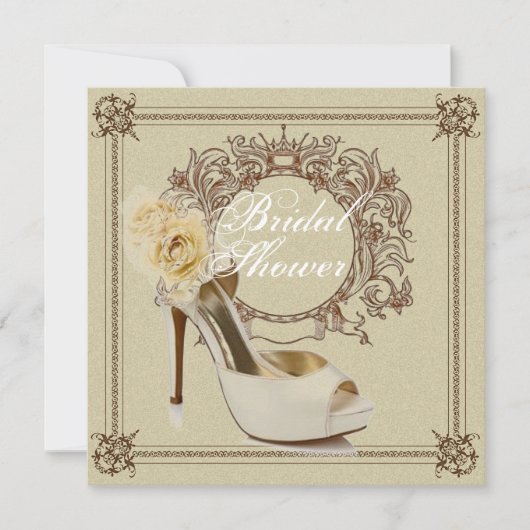 Elegante Stiletto Bruids Douche Uitnodiging (Voorkant)