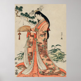 Elegante stilte – traditionele Geisha-muurkunst Poster
