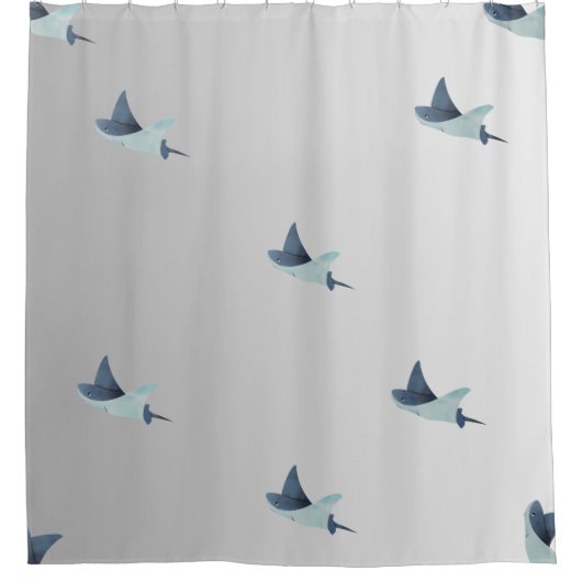 Elegante Stingray Douchegordijn met gradiënt groen (Voorkant)