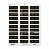 Elegante Stippen Faux Gold Happy New Year Adres Etiket (Full Sheet)