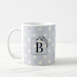 Elegante Stippen Monogram Koffiemok – Trouwgunst