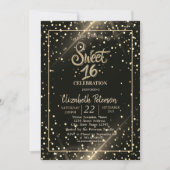 Elegante  Stippen ,Sweet 16 Feest Kaart (Voorkant)